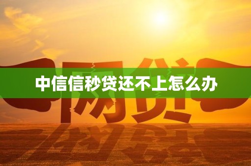 了解中信信秒贷基本信息，无法按时还款该咋办？